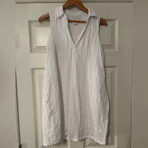 Sigrid Olsen White Collared Sleeveless Dress